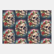 Gothic Skull Weihnachtswrapping Paper