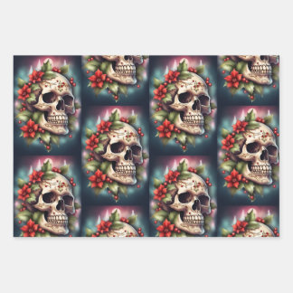 Gothic Skull Weihnachtswrapping Paper Geschenkpapier Set