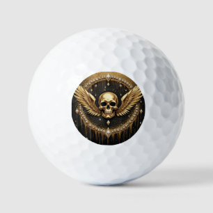 💎 Gothic Skull Wings Logo Für Alternative Geschen Golfball