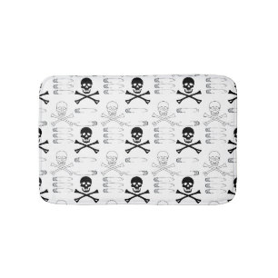 Gothic Skulls and Bones Punk Rock Badematte