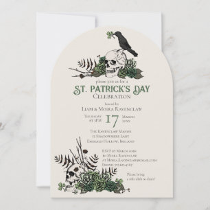 Gothic Skulls and Clovers St Patrick's Celebration Einladung