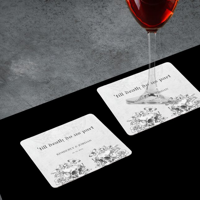 Gothic Skulls 'bis zum Tod machen wir Teil Gastges Rechteckiger Pappuntersetzer (Von Creator hochgeladen)