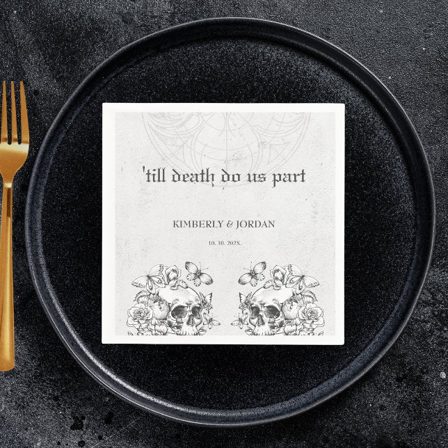 Gothic Skulls 'bis zum Tod machen wir Teil Gastges Serviette (Von Creator hochgeladen)