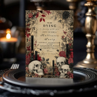 Gothic Skulls & Candlelight Halloween Night Einladung