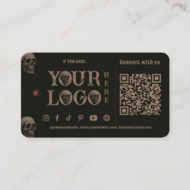 Gothic Skulls Dark Halloween Ticket Business Cards
