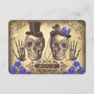 Gothic Skulls Day of the Dead Wedding RSVP cards Karte