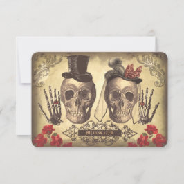 Gothic Skulls Day of the Dead Wedding RSVP cards Karte