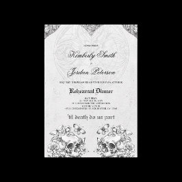 Gothic Skulls Moody Dark Wedding Probe Dinner Einladung
