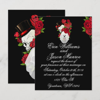Gothic Skulls und Rose Einladung