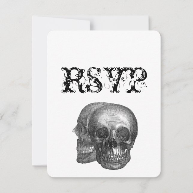 Gothic Skulls Wedding RSVP (Vorderseite)