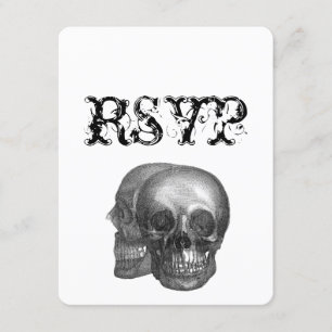 Gothic Skulls Wedding RSVP Karte