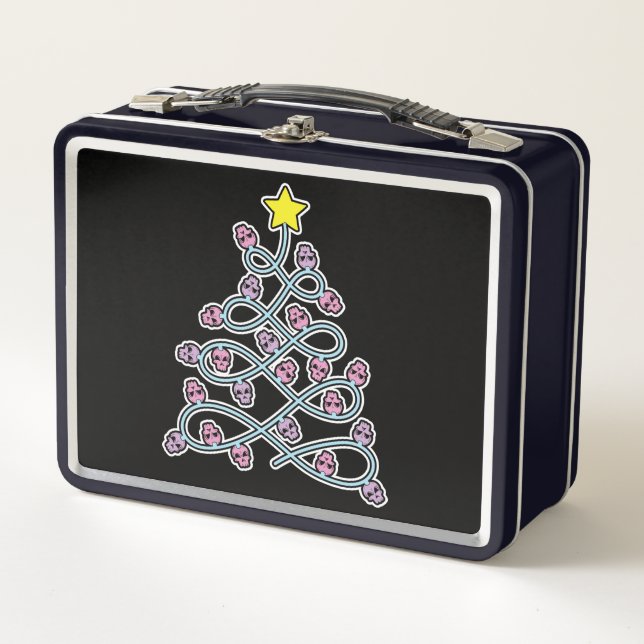 Gothic Skulls Weihnachtsbaum Lunchbox (Vorderseite)