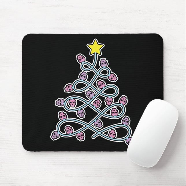 Gothic Skulls Weihnachtsbaum Mousepad (Mit Mouse)
