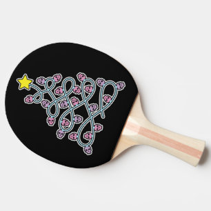 Gothic Skulls Weihnachtsbaum Ping Pong Paddle Tischtennis Schläger