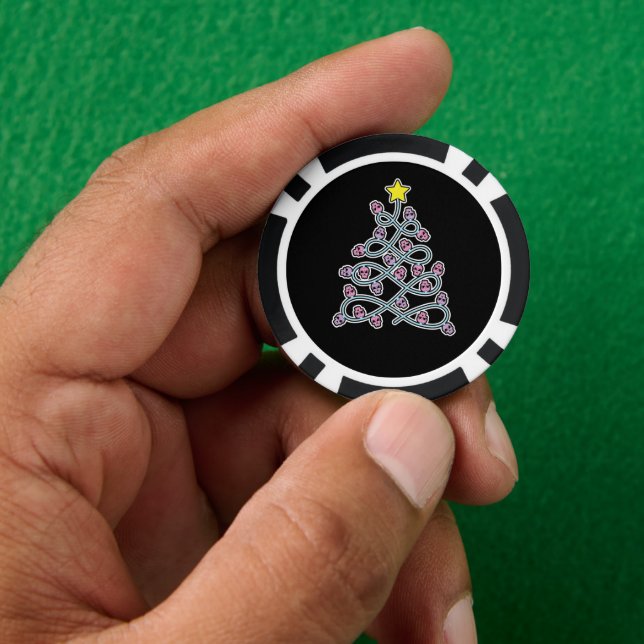 Gothic Skulls Weihnachtsbaum Poker Chips (Hand)