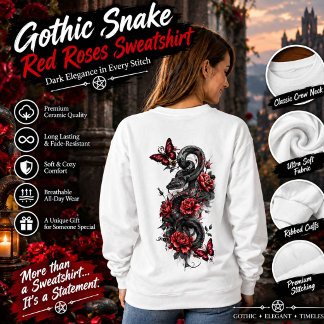 Gothic Snake & Red Roses Sweatshirt – Dunkle Fanta
