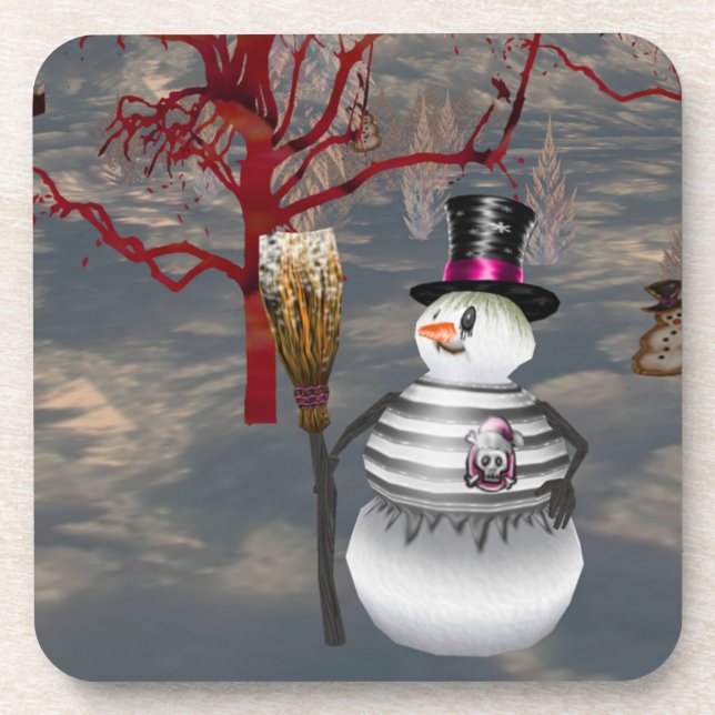 Gothic Snowman Untersetzer (Vorderseite)