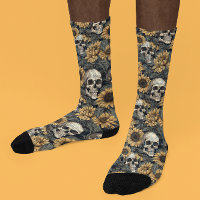 Gothic-Sonnenblumen-Totenkopf-Blumenmuster