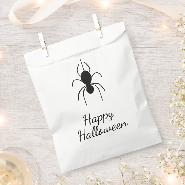 Gothic Spider Halloween-Party Einfach Schwarz-weiß Geschenktütchen (Ausgeschnitten)