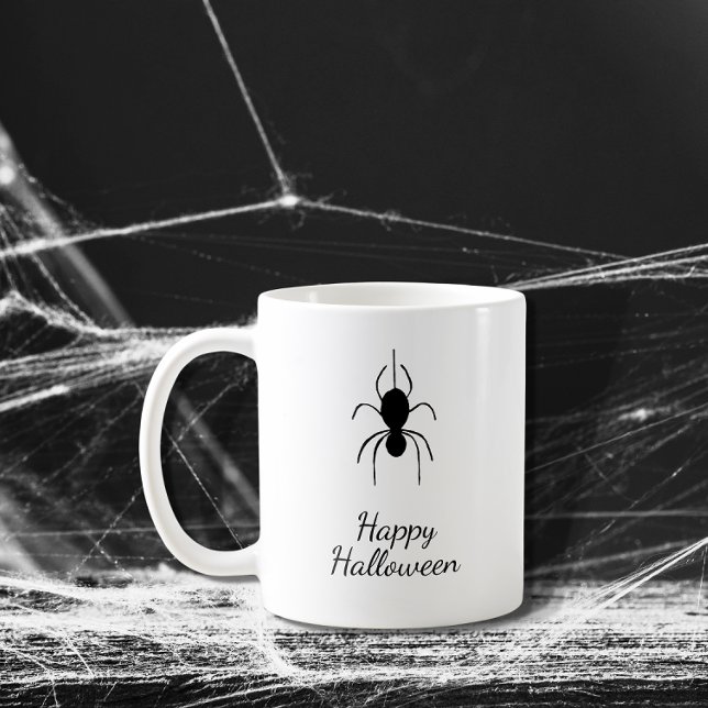 Gothic Spider Halloween-Party Einfach Schwarz-weiß Kaffeetasse (Von Creator hochgeladen)