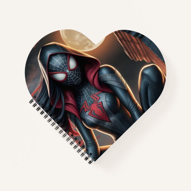 Gothic Spider Hero Heart Notebook Notizbuch (Vorderseite)