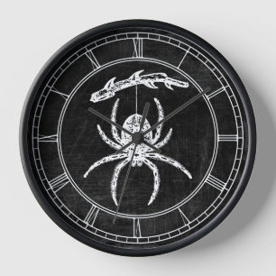 Gothic Spider on Branch Round Clock Uhr