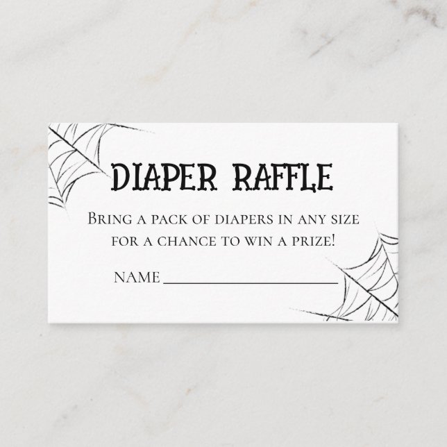 Gothic Spiderweb Diaper Raffle Baby Shower Insert  (Vorderseite)