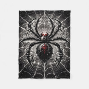 Gothic Spinne auf Netz Dark Fantasy Fleece Decke