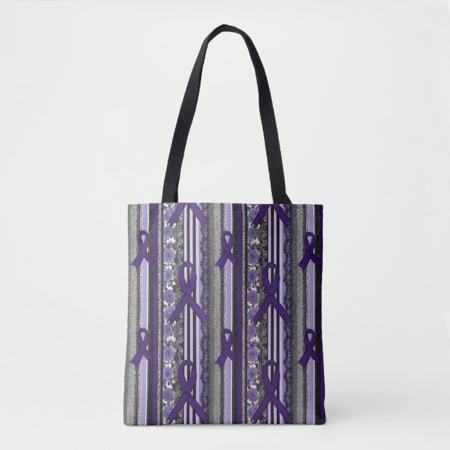 Gothic-Spitze-Blumen-Lavendel-Epilepsie-Bewusstsei (Vorderseite)