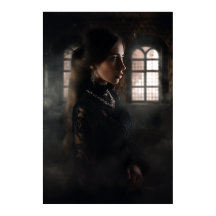 Gothic-Spitzen-Frau Nebulöse Stein Kammer