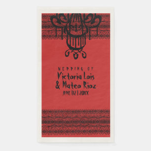 Gothic-Spitzen-Kronleuchter Rot Schwarz Serviette