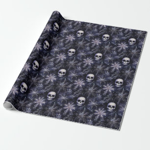 Gothic Spooky Christmas Skulls Geschenkpapier