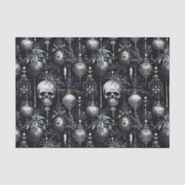 Gothic Spooky Christmas Skulls Seidenpapier