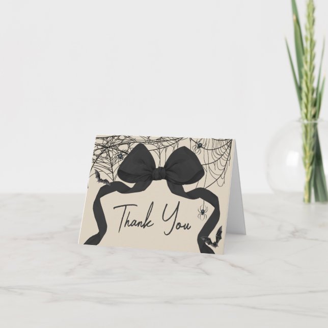 Gothic Spooky Little Boo Baby Dusche Dankeskarte (Vorderseite)