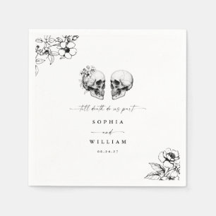 Gothic Spooky Skull Til Tod tun uns Teil Hochzeit Serviette