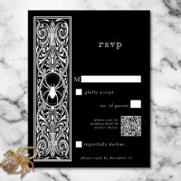 Gothic Spooky Spider Schwarz-weißer Hochzeitcode Q