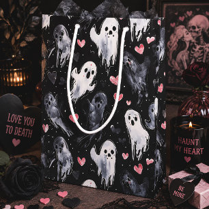 Gothic Spooky Valentine Gespenster mit Herz Mittlere Geschenktüte