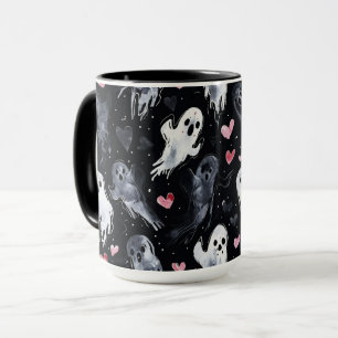 Gothic Spooky Valentine Gespenster mit Herz Tasse
