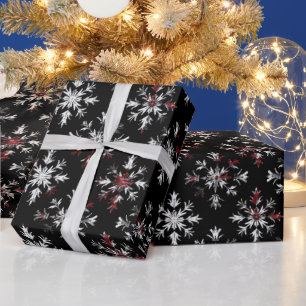 Gothic Spooky Weihnachtsschneeflocken Geschenkpapier