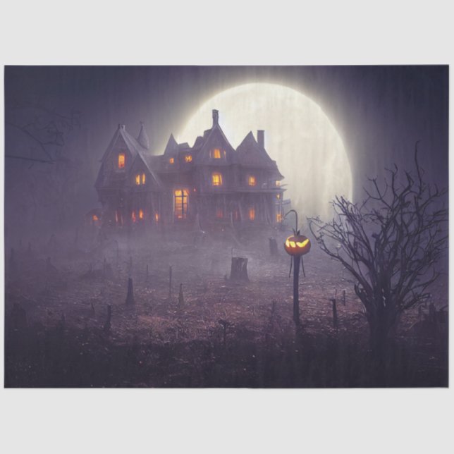 Gothic Spuk House Decoupage Seidenpapier (Vorderseite)