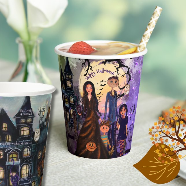 Gothic Spuk House Halloween-Party Paper Cups Pappbecher (Gothic Haunted House Halloween Party Paper Cups)