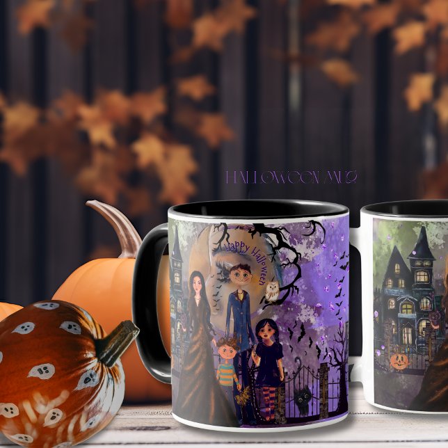 Gothic Spuk House Halloween Tasse (Gothic Haunted House Halloween Mug)