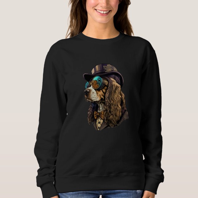 Gothic-Steampunk-Cocker-Spaniel Sweatshirt (Vorderseite)