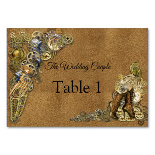 Gothic - Steampunk-Hochzeit auf Wildlederscheibe K Tischnummer