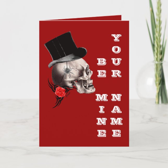 Gothic Steampunk Valentinstag Feiertagskarte (Vorderseite)