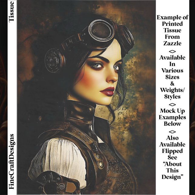 Gothic Steampunk Woman, Industrial EH9R Decoupage Seidenpapier (Von Creator hochgeladen)