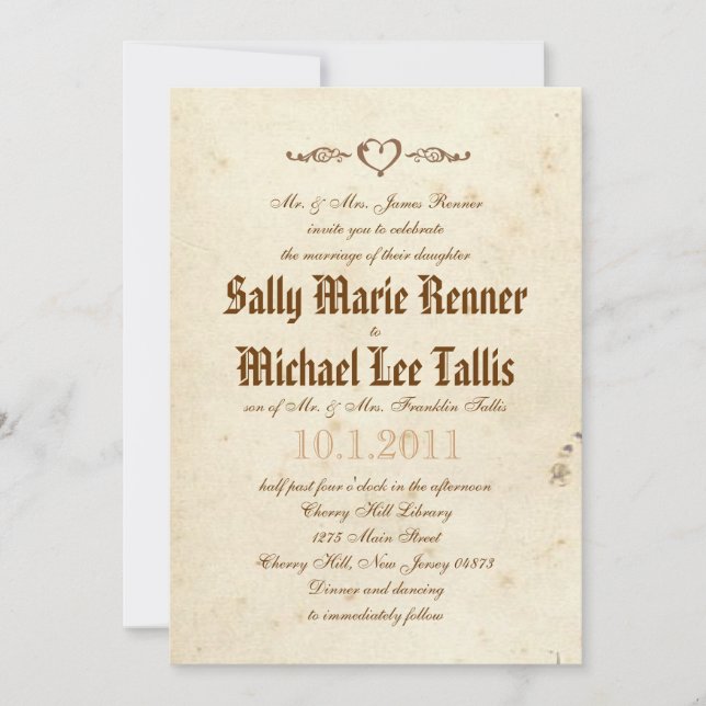 Gothic Storybook Fairytale Einladung (Vorderseite)