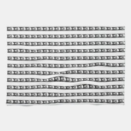 Gothic striped pattern with skulls geschirrtuch