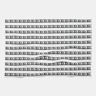 Gothic striped pattern with skulls geschirrtuch