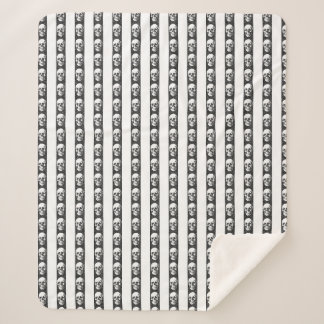 Gothic striped pattern with skulls sherpadecke